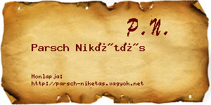 Parsch Nikétás névjegykártya